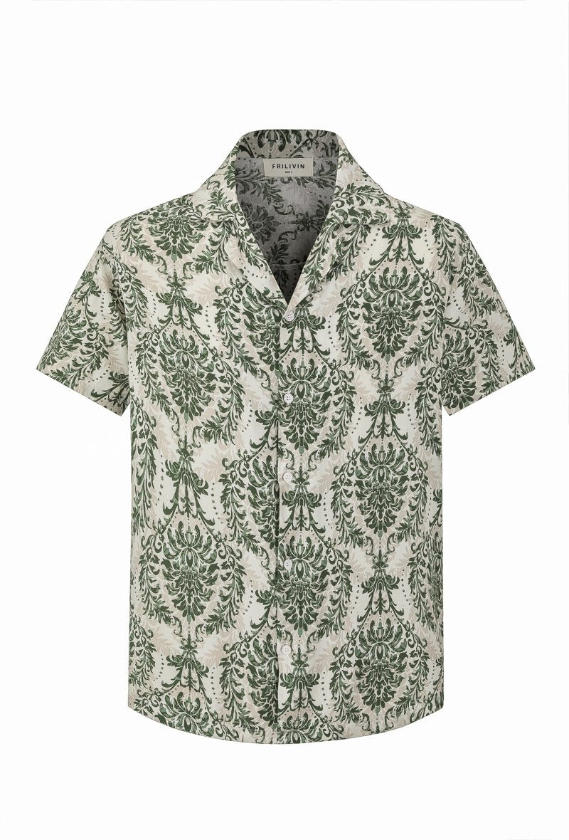 Chemise manches courtes à motifs fleuris - Frilivin