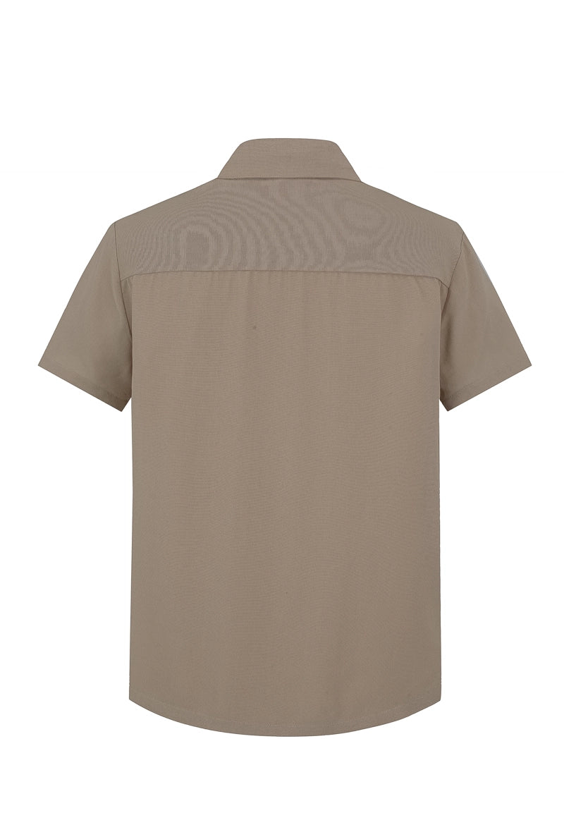 Chemise unie manches courtes - Frilivin