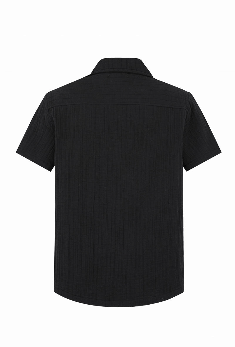 Chemise unie manches courtes - Frilivin