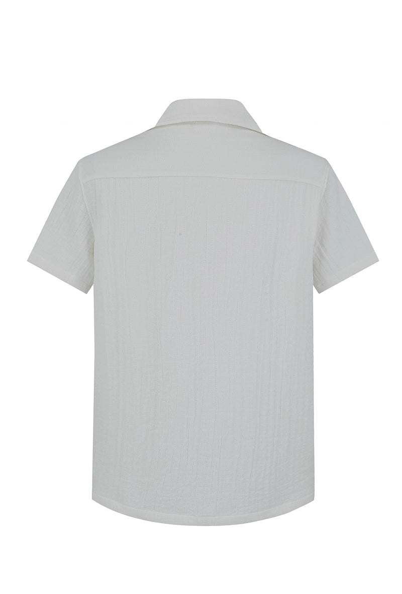 Chemise unie manches courtes - Frilivin