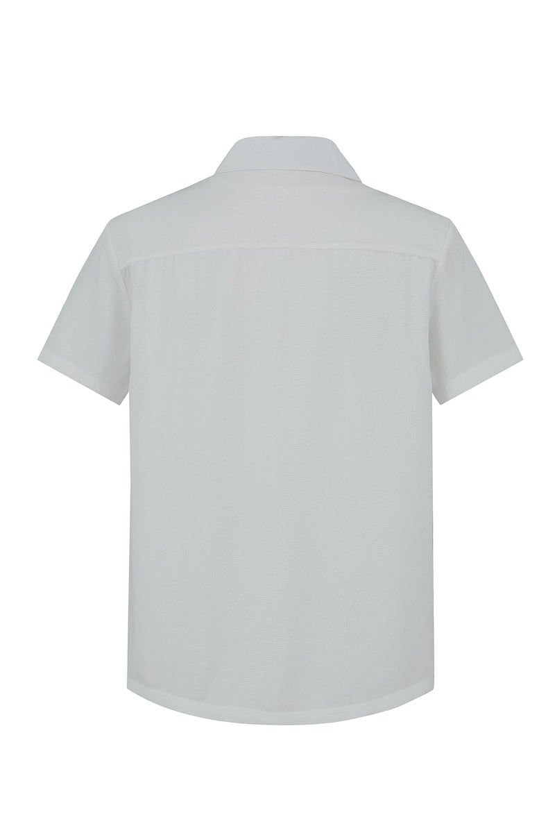 Chemise unie manches courtes - Frilivin