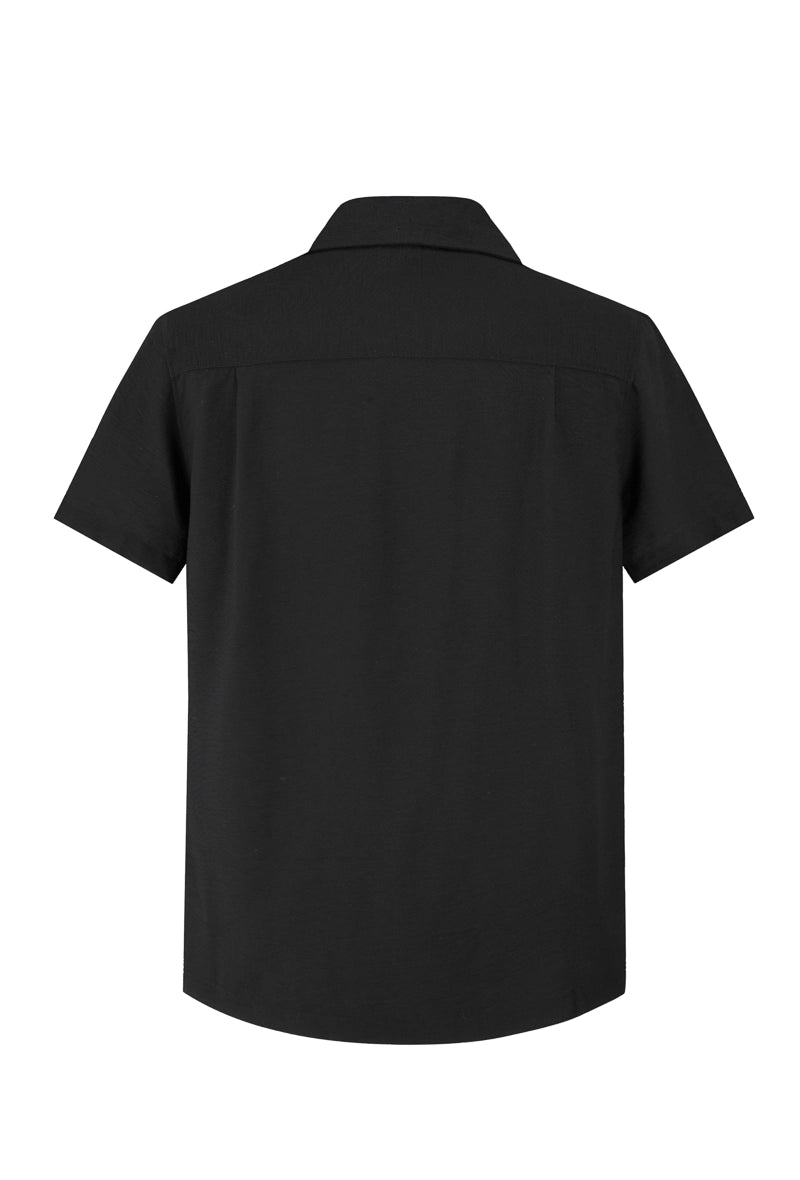 Chemise unie manches courtes - Frilivin