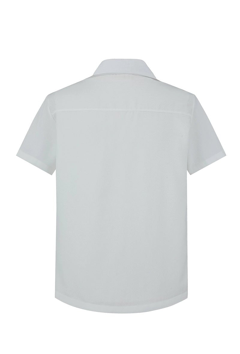 Chemise unie manches courtes bi-matiere - Frilivin