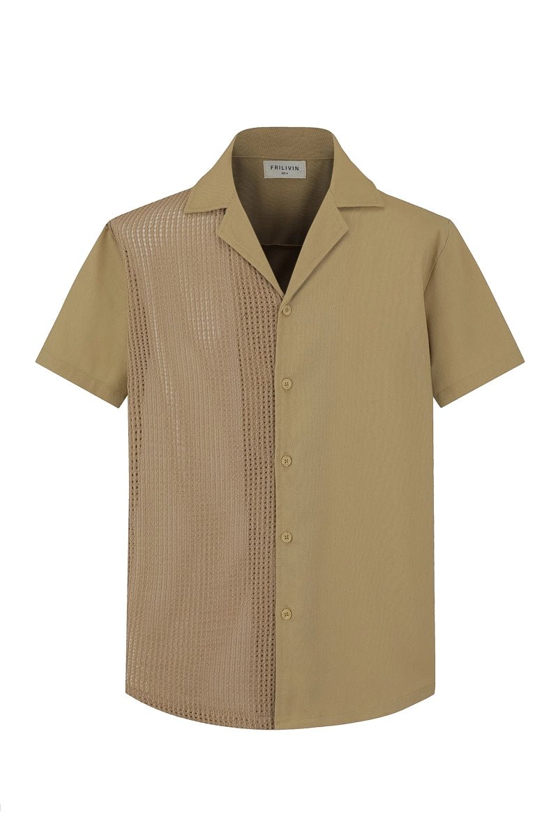 Chemise unie manches courtes bi-matiere - Frilivin