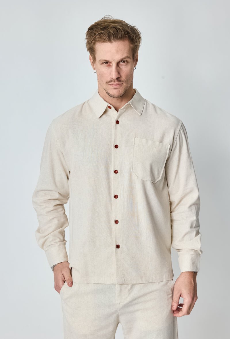 Chemise unie manches longues - Frilivin