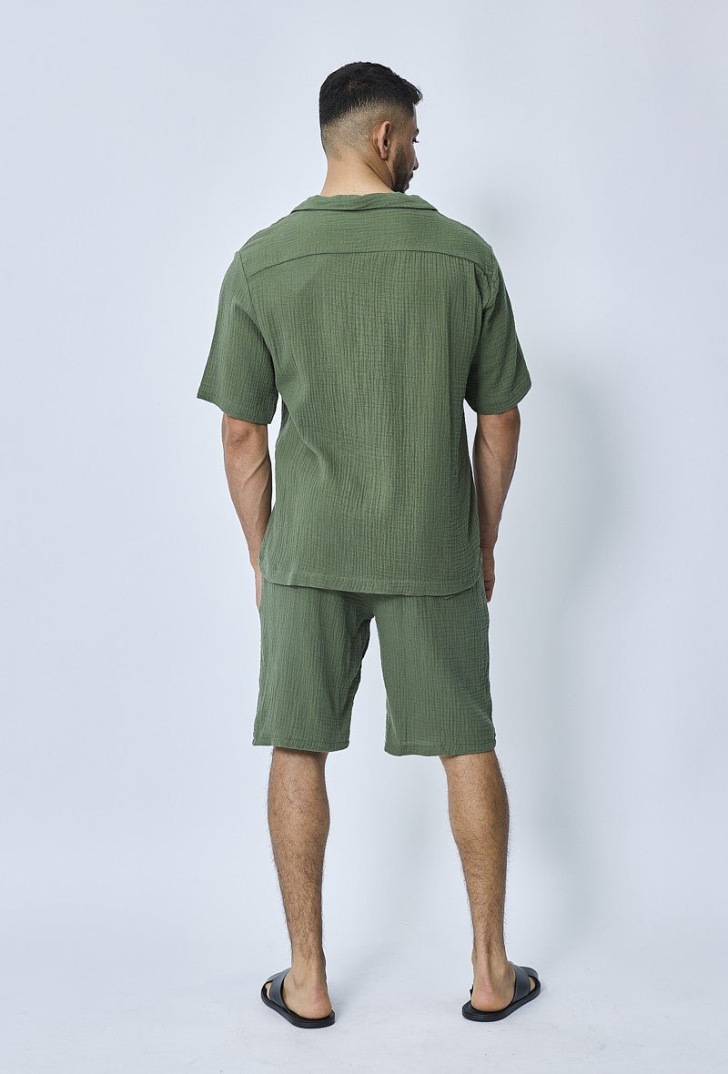 Casual gauze shirt and shorts set – Frilivin - Main Image