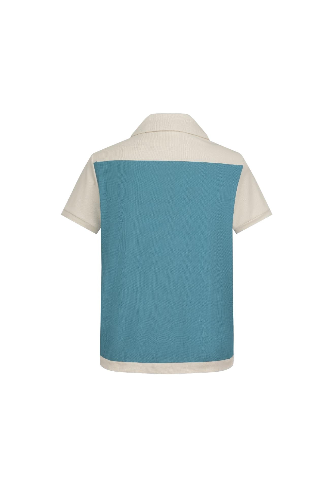 Ensemble chemise et short piqué color block - Frilivin