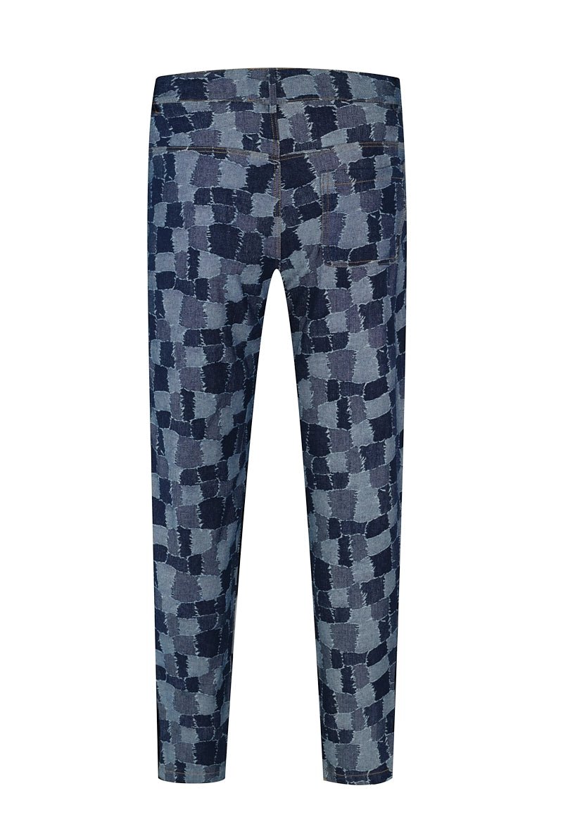 Ensemble chemise pantalon assorti avec un motif de carrés - Frilivin