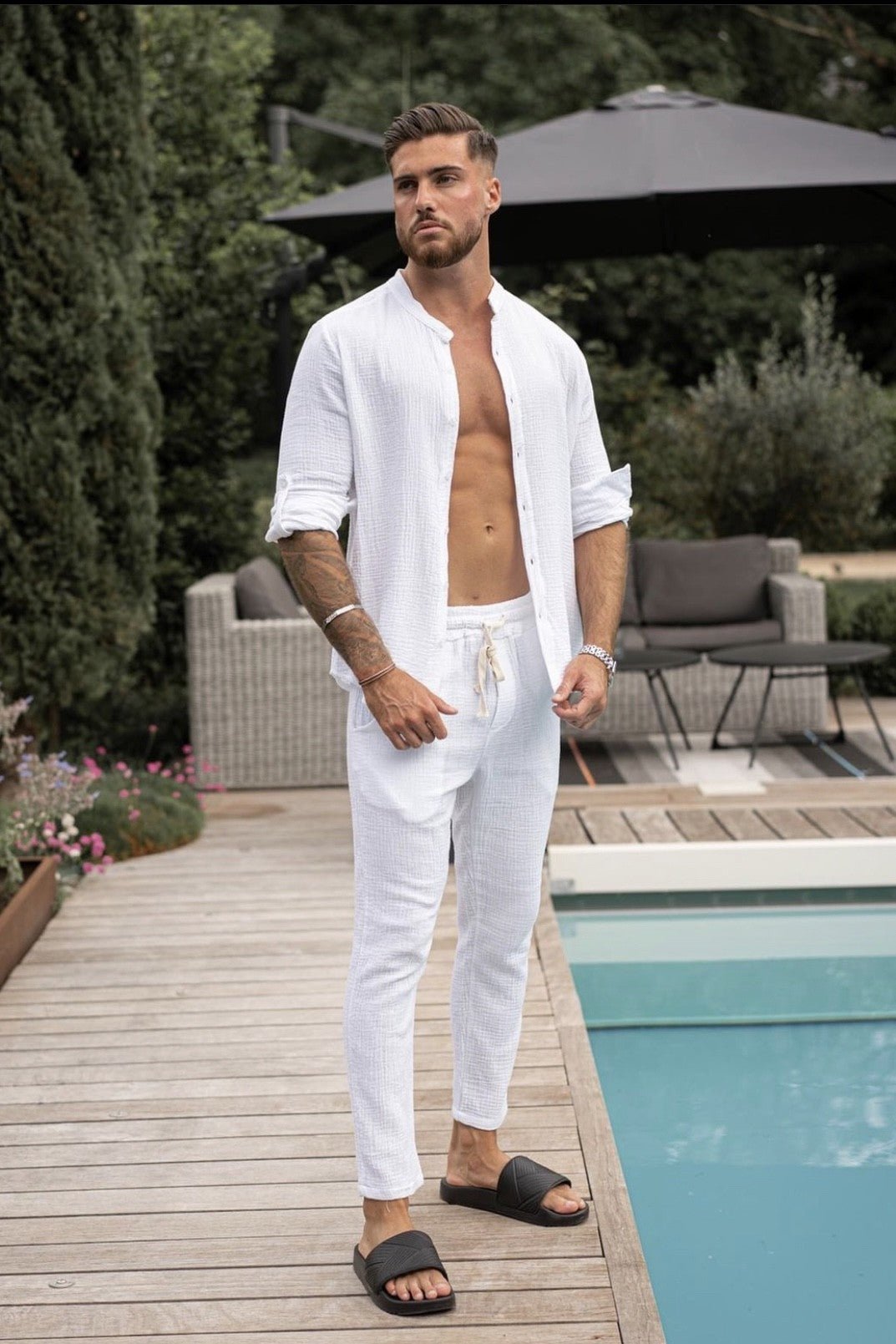 Chemise Homme Ensemble Pantalon Top Ensemble Chemise Pantalon