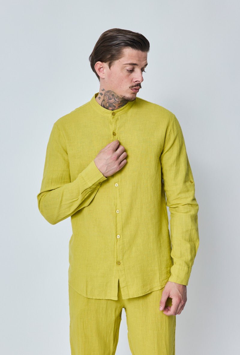 Ensemble chemise pantalon décontractée effet lin - Frilivin