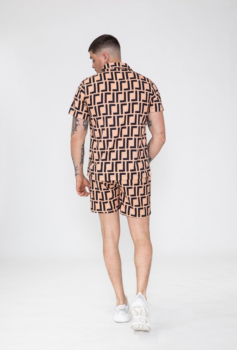 Ensemble chemise short à motif graphique - Frilivin