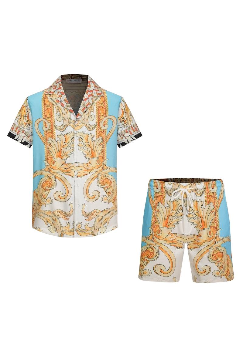 Ensemble chemise short à motifs baroque - Frilivin