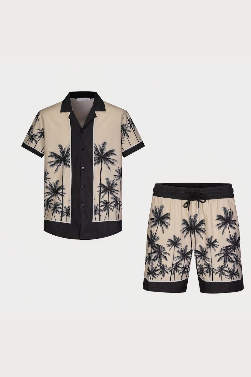 Ensemble chemise short à motifs palmier - Frilivin