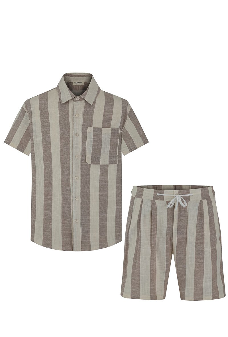 Ensemble chemise short à rayure - Frilivin