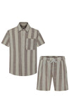 Ensemble chemise short à rayure - Frilivin