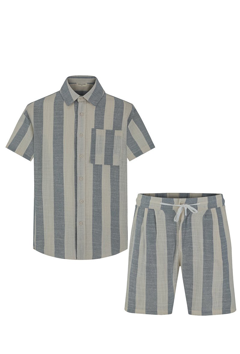 Ensemble chemise short à rayure - Frilivin