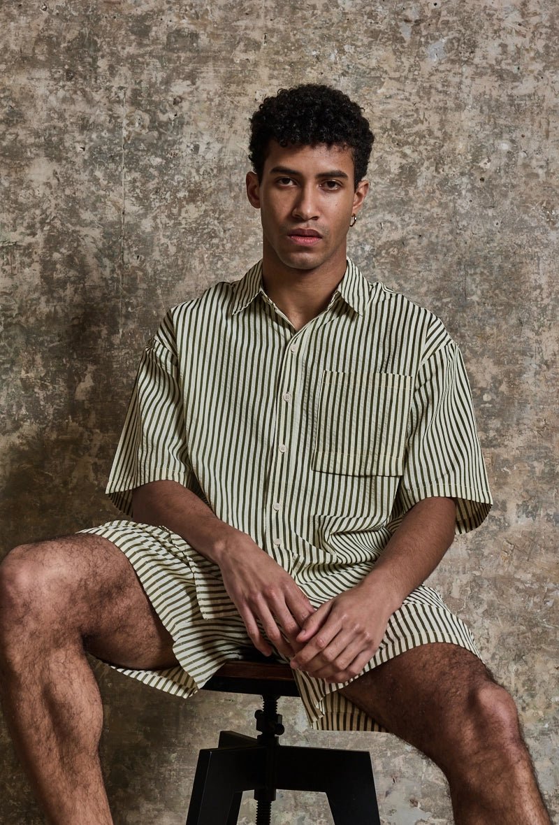 Ensemble chemise short à rayure - Frilivin
