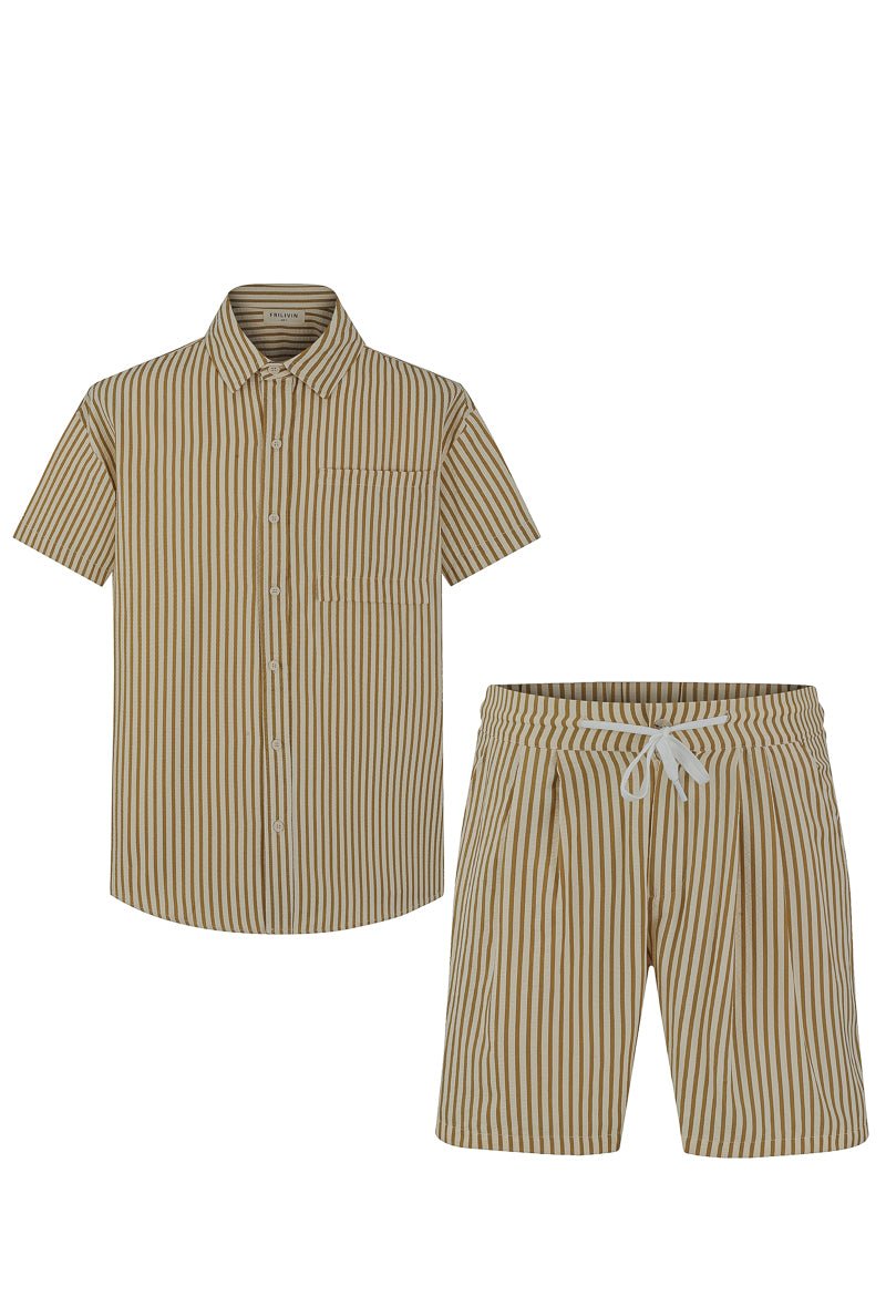 Ensemble chemise short à rayure - Frilivin
