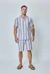 Ensemble chemise short a rayure lin - Frilivin