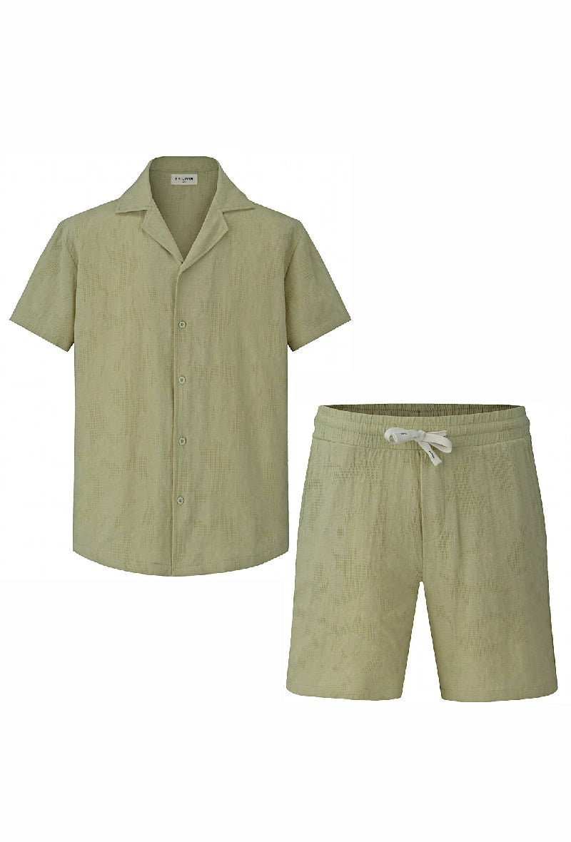 Ensemble chemise short uni décontracté - Frilivin