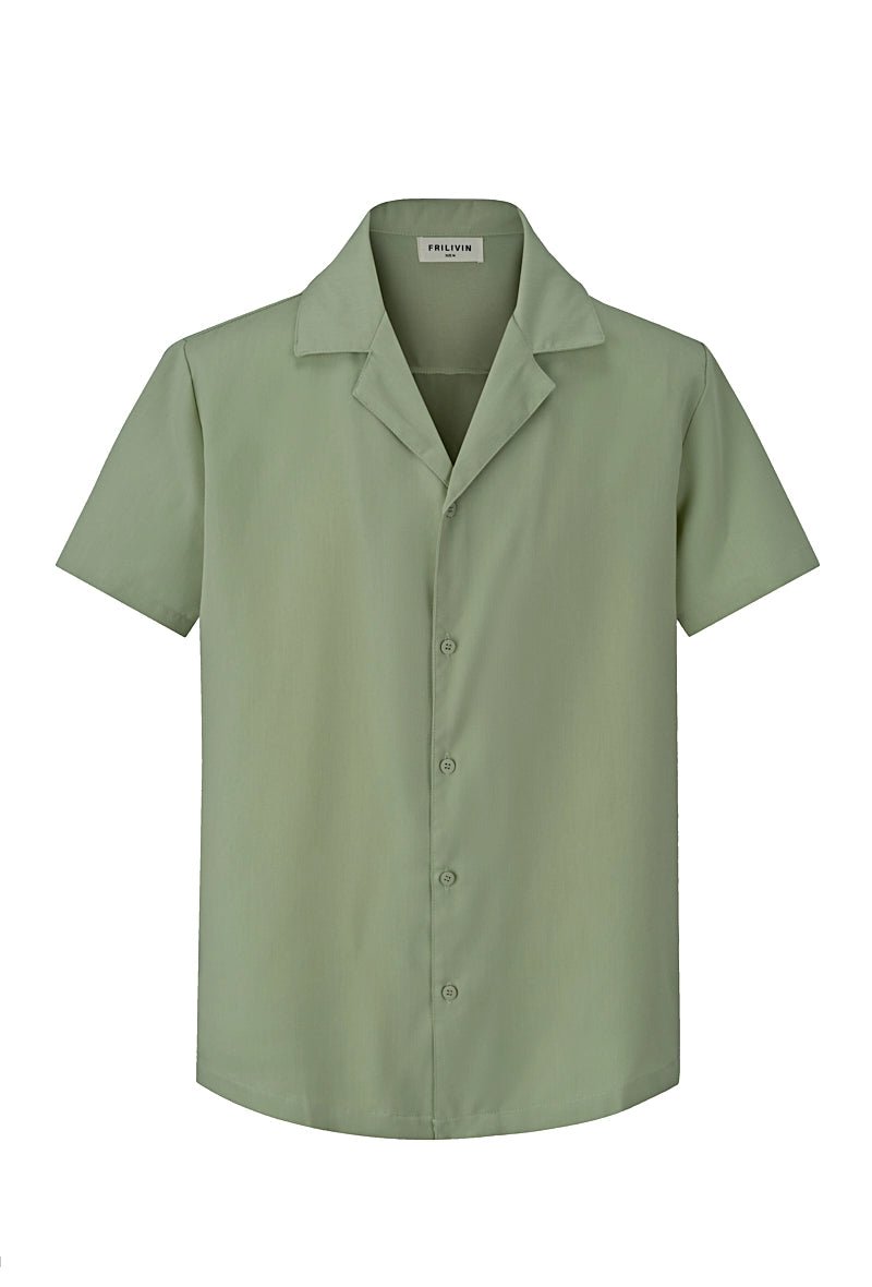 Ensemble décontracté uni chemise short - Frilivin