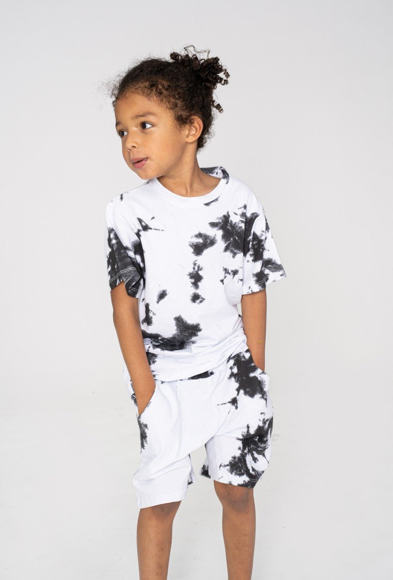 Ensemble enfant tshirt short avec motif imprimer peinture all over - Frilivin