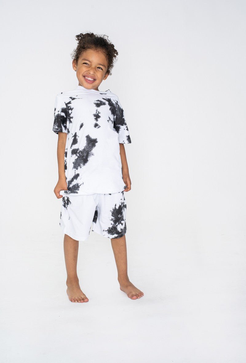 Ensemble enfant tshirt short avec motif imprimer peinture all over - Frilivin