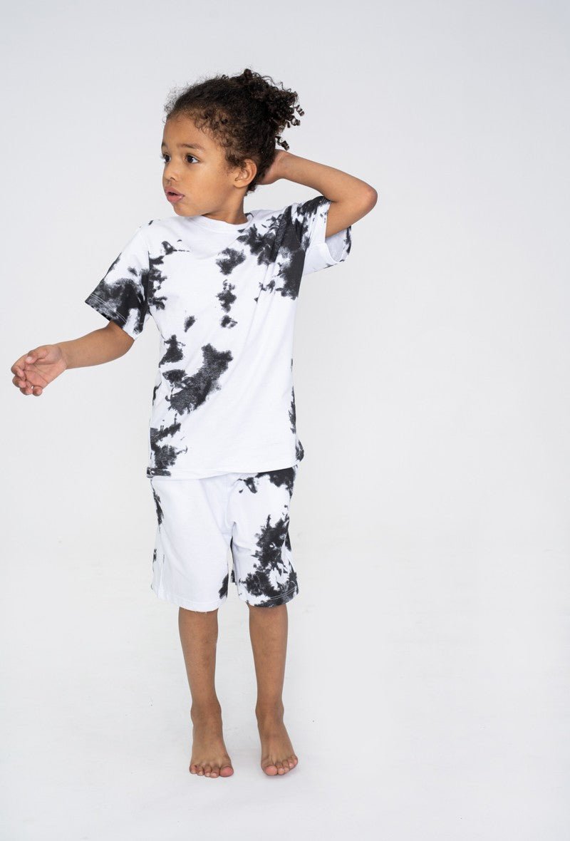 Ensemble enfant tshirt short avec motif imprimer peinture all over - Frilivin