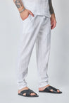 Ensemble polo pantalon uni effet lin - Frilivin