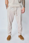 Ensemble polo pantalon uni effet lin - Frilivin