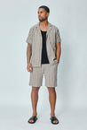 Ensemble short et chemise a rayures - Frilivin