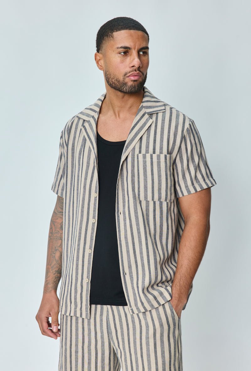 Ensemble Pyjama Homme Tom Franks - T-shirt Rayé Et Short - 100% Coton, Taille Élastique - 12