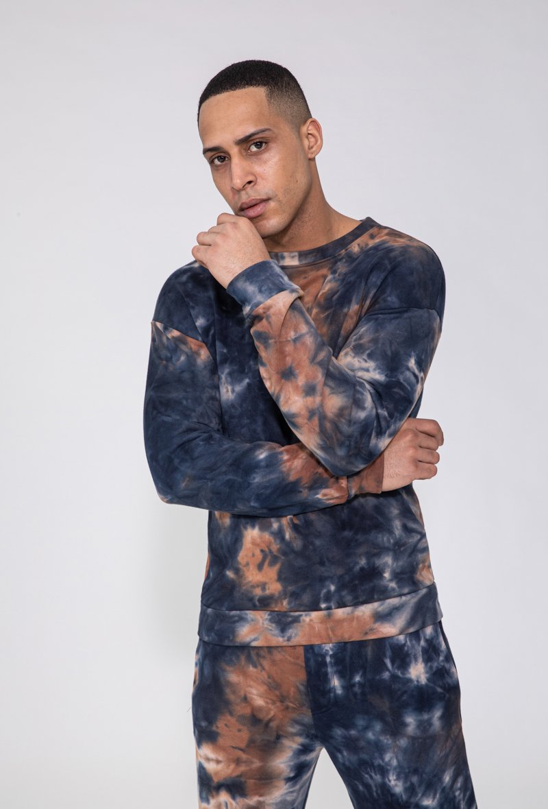 Ensemble sweat & jogging motif tie and dye imprimé - Frilivin