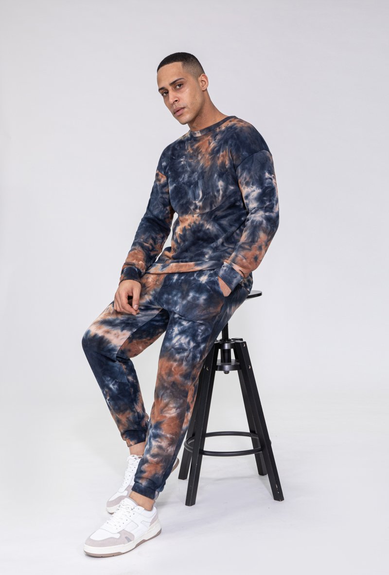 Ensemble sweat & jogging motif tie and dye imprimé - Frilivin