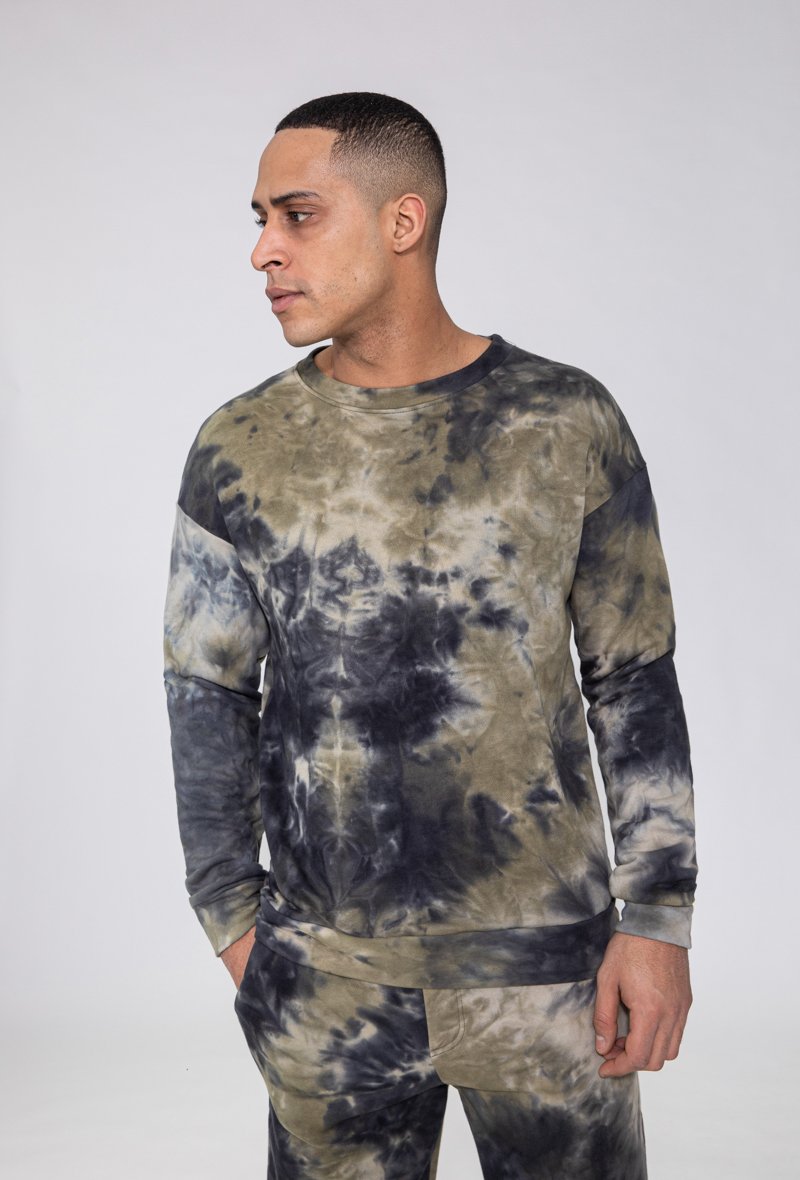 Ensemble sweat & jogging motif tie and dye imprimé - Frilivin