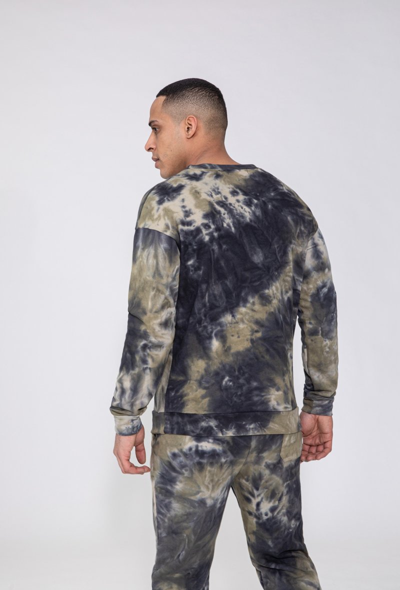 Ensemble sweat & jogging motif tie and dye imprimé - Frilivin