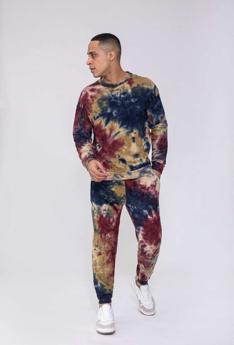 Ensemble sweat & jogging motif tie and dye imprimé - Frilivin