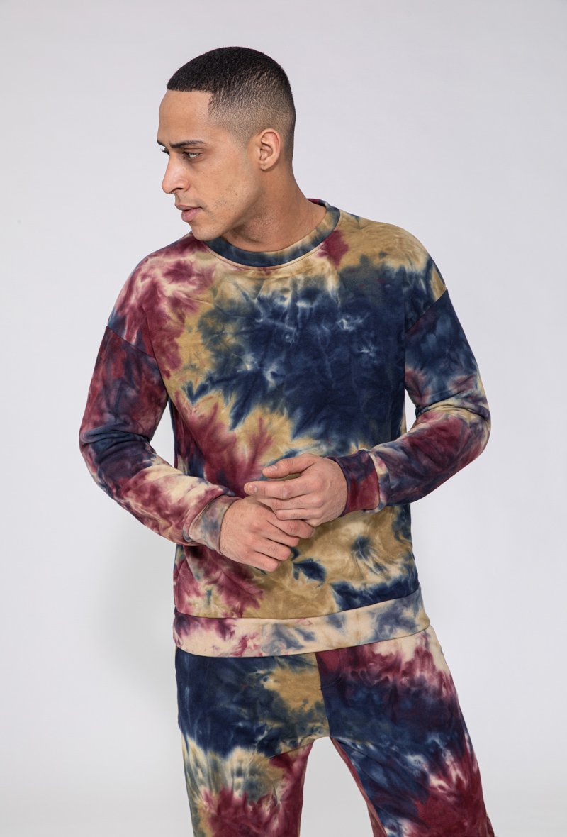 Ensemble sweat & jogging motif tie and dye imprimé - Frilivin