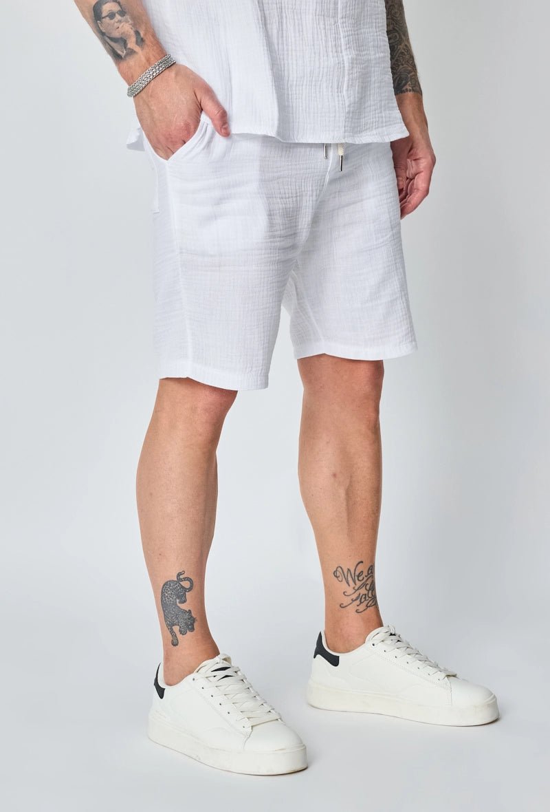 Ensemble t-shirt short uni gaz de coton - Frilivin