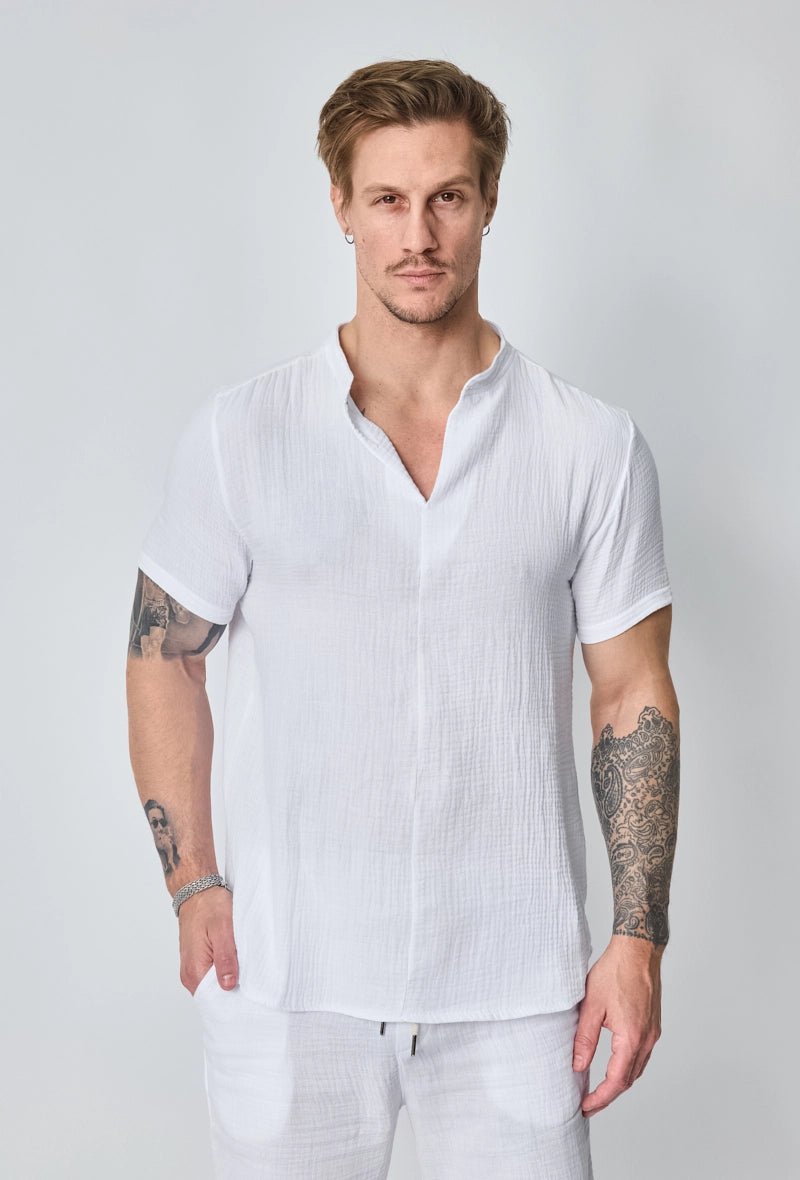 Ensemble t-shirt short uni gaz de coton - Frilivin