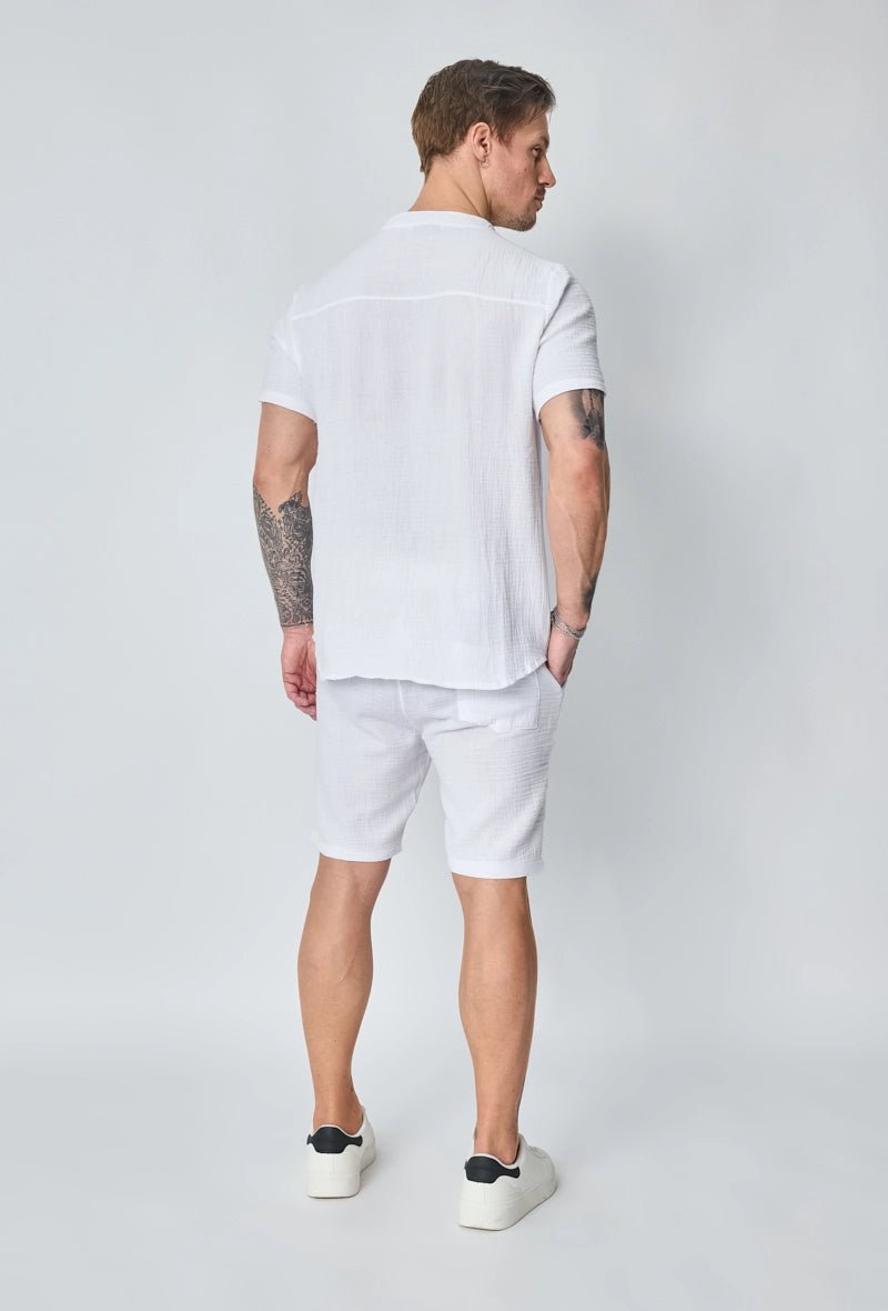 Ensemble t-shirt short uni gaz de coton - Frilivin