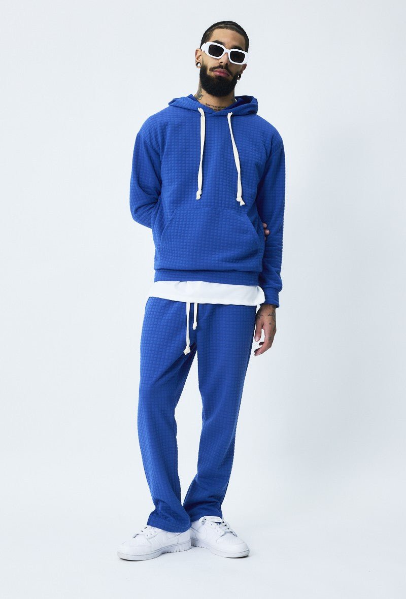 Trendy quilted check sweatshirt jogging set Frilivin