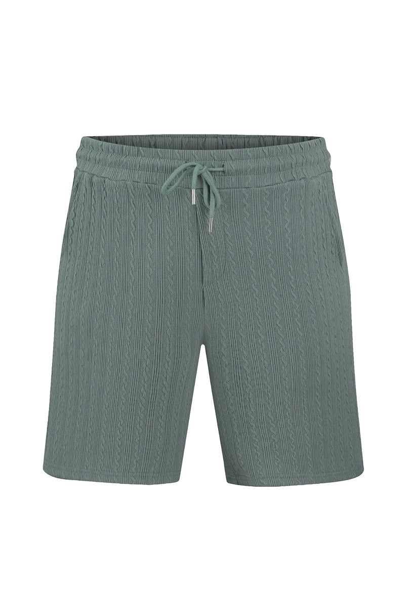 Ensemble texturé uni chemise manches courtes short - Frilivin