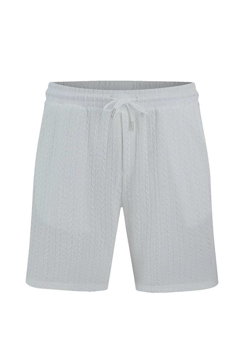 Ensemble texturé uni chemise manches courtes short - Frilivin