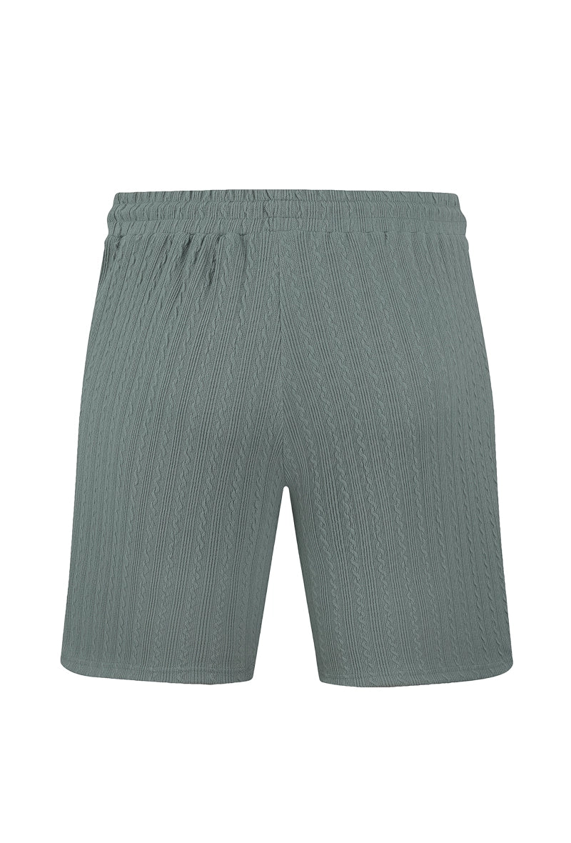 Ensemble texturé uni chemise manches courtes short - Frilivin