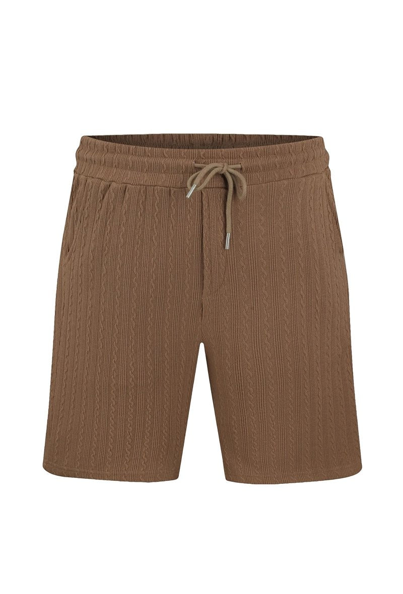 Ensemble texturé uni chemise manches courtes short - Frilivin