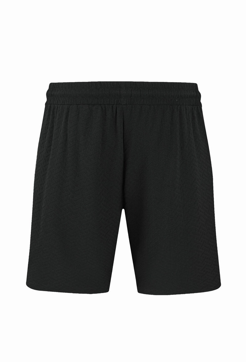 Ensemble uni chemise manches courtes short à motifs géométriques - Frilivin
