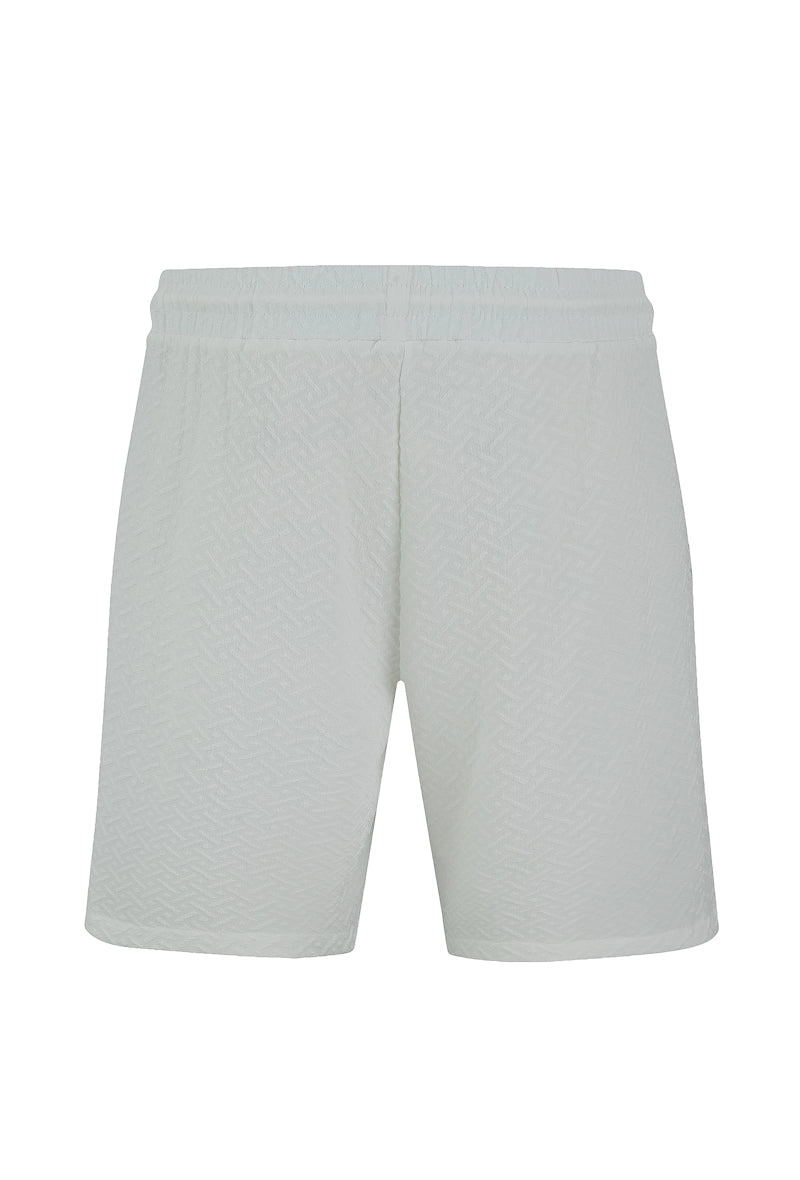 Ensemble uni chemise manches courtes short à motifs géométriques - Frilivin