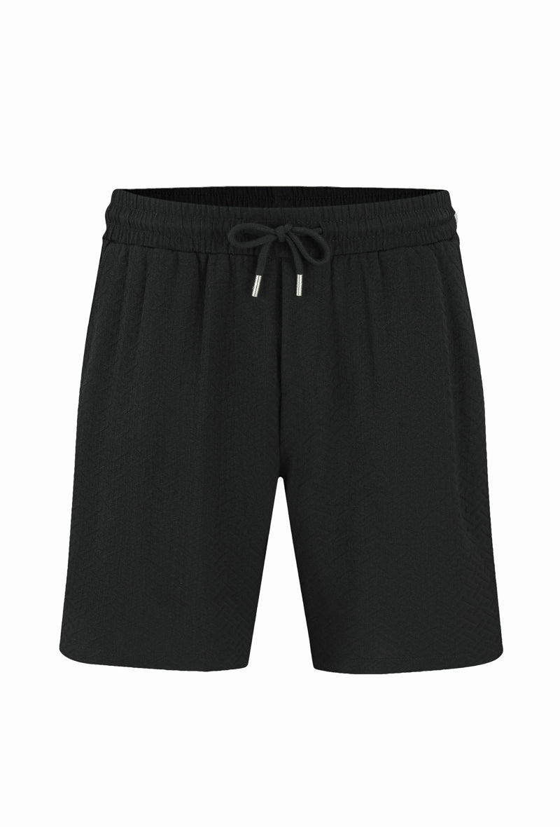 Ensemble uni chemise manches courtes short à motifs géométriques - Frilivin