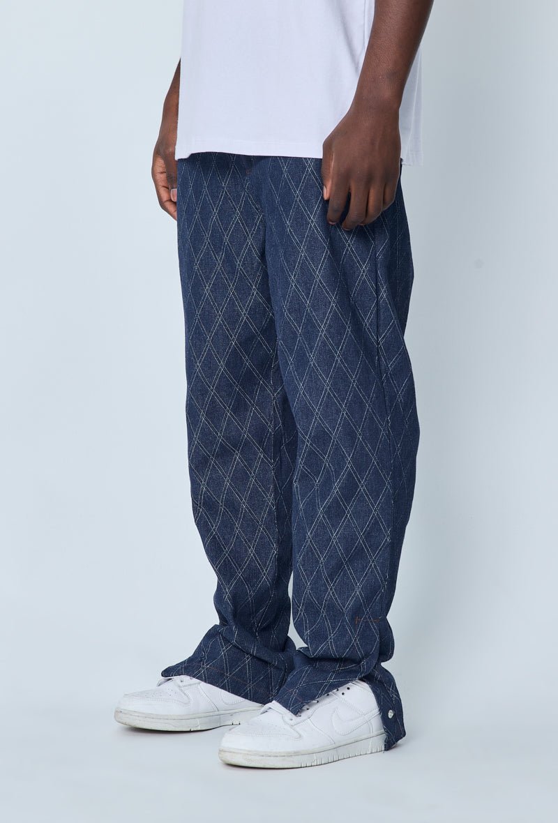 Baggy Pantalon Avec Motif Baggy Pantalon Large Bleu Homme Jeans